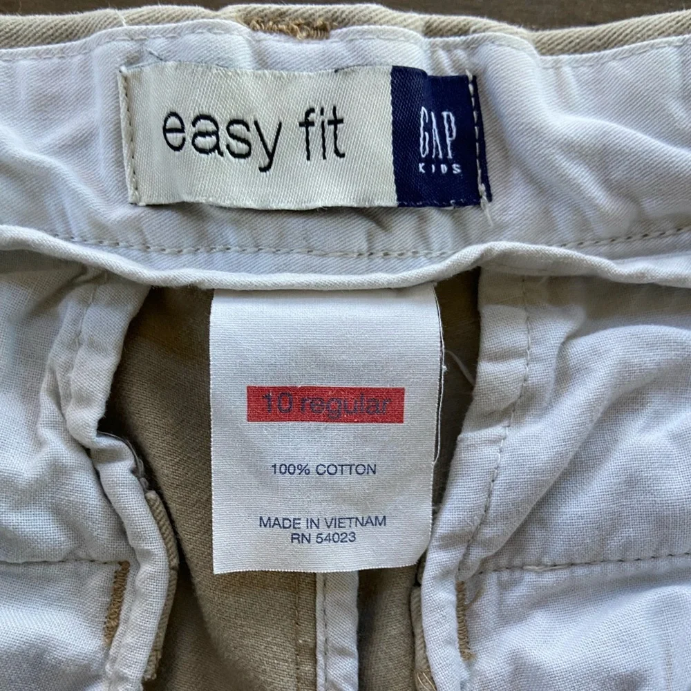 Gap Kids Easy Fit Khaki Uniform Shorts 100% Cotton Adjustable Waist Size 10
